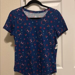 Disney Blue Floral Short Sleeve Tee